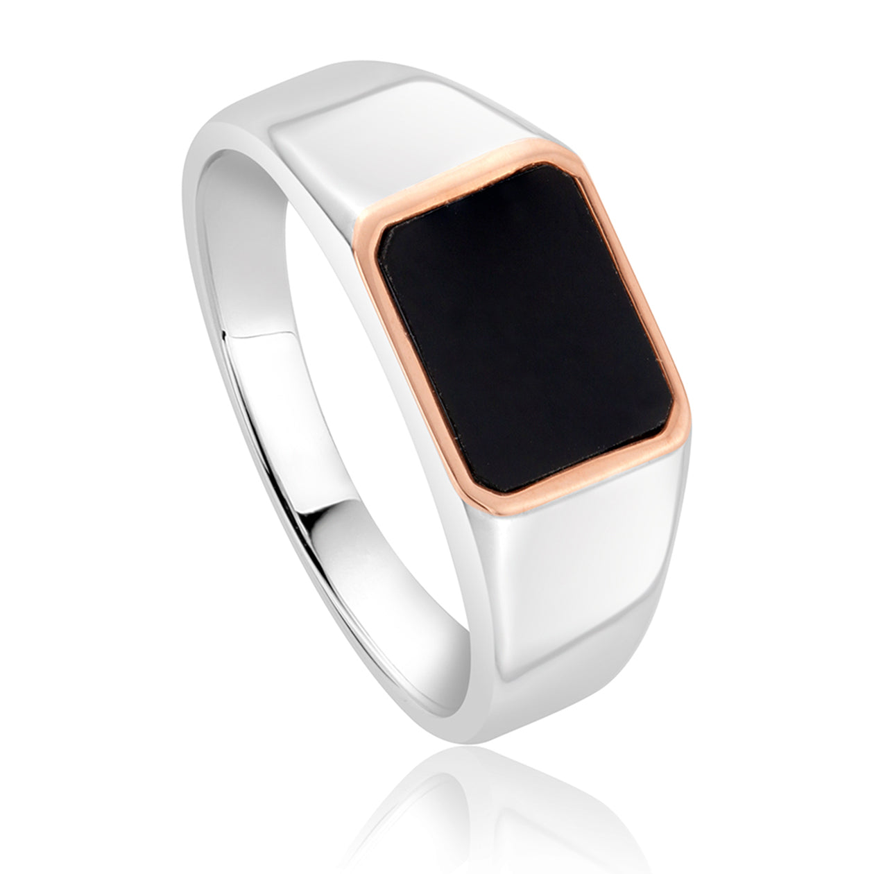 Clogau Sterling Silver Onyx Signet Ring D - L
