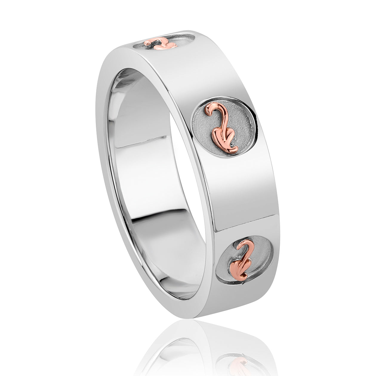 Clogau Tree of Life Insignia Sterling Silver 9ct Rose Gold Vine Ring - L
