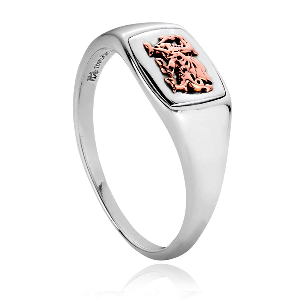 Clogau Welsh Dragon Sterling Silver Signet Ring - Q