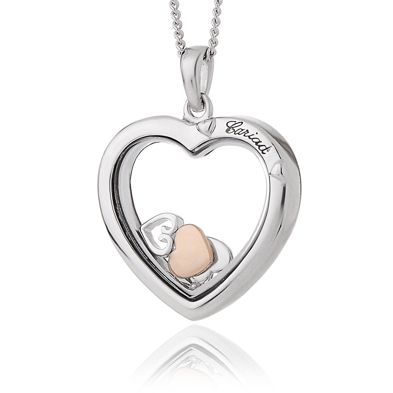 Clogau Cariad Inner Charm Sterling Silver Heart Necklace - Silver