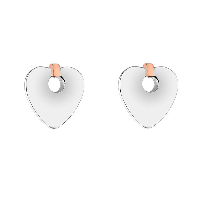 Clogau Cariad Sterling Silver Heart Stud Earrings - 16-16.5cm