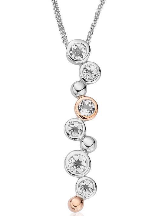 Clogau Celebration Sterling Silver White Topaz Necklace - Silver