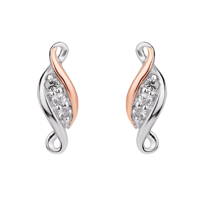 Clogau Past Present Future Sterling Silver Stud Earrings - Silver