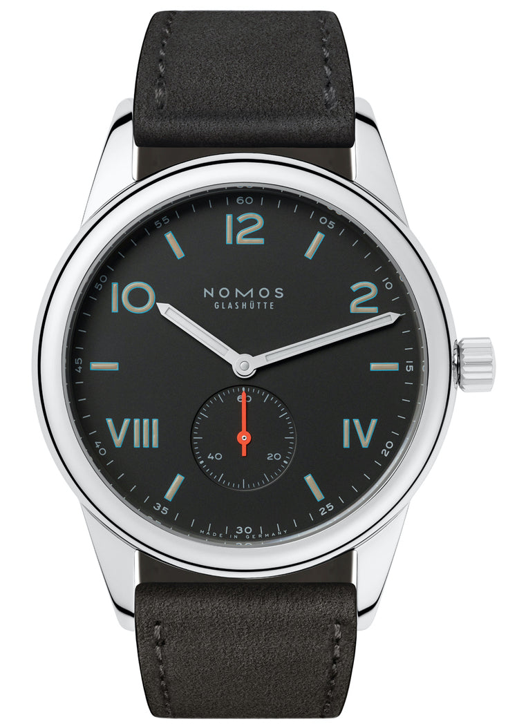 Nomos Glashutte Watch Club Campus 38 Nacht Sapphire Crystal - Black
