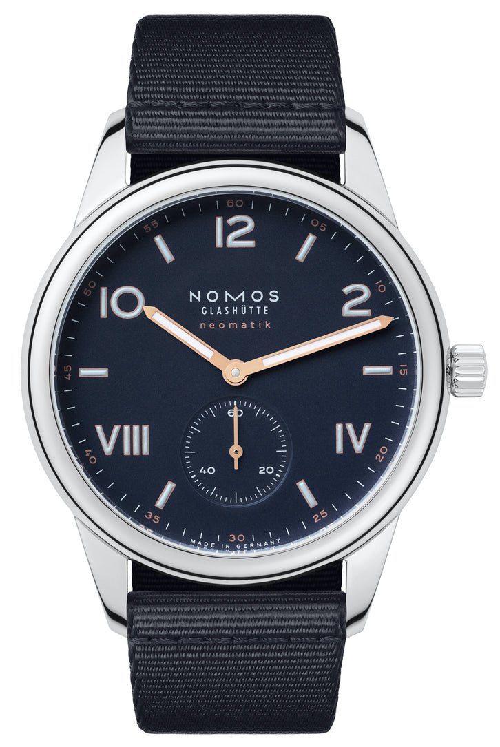 Nomos Glashutte Watch Club Campus Neomatik 39 Midnight Blue Steel Back - Blue