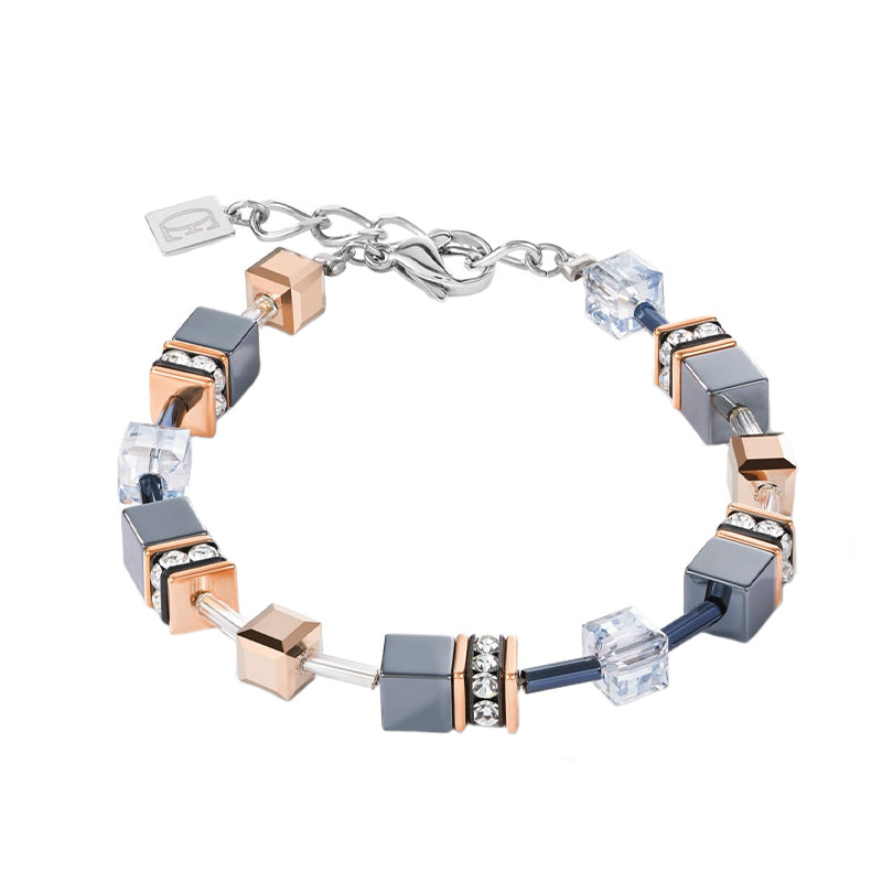 Coeur De Lion GeoCUBE Ice Blue Bracelet - Silver