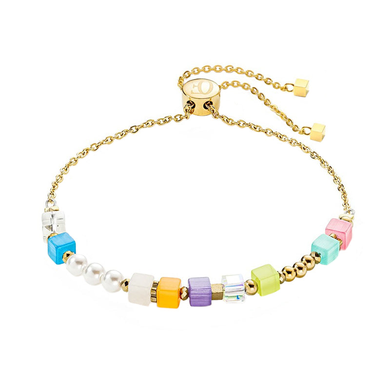 Coeur De Lion GeoCUBE Summer Breeze Multicolour Adjustable Bracelet - Silver