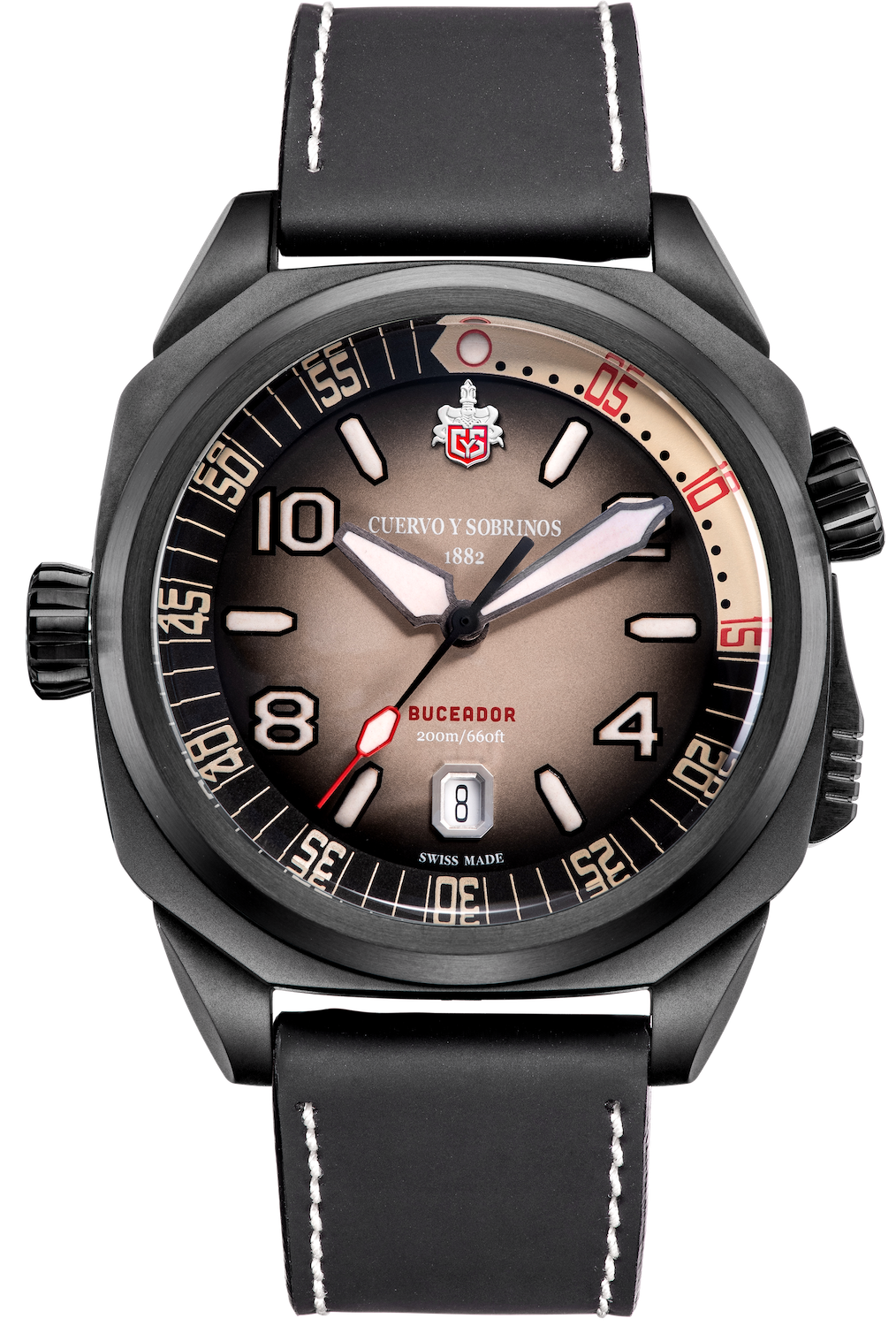 Cuervo y Sobrinos Watch Buceador Caribe Divers Black Coral