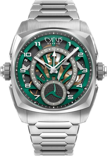 Cyrus Watch Klepcys GMT Palm Green Bracelet Limited Edition