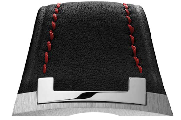 Czapek Strap Antarctique Passage de Drake Leather Black Red Stitch - Black