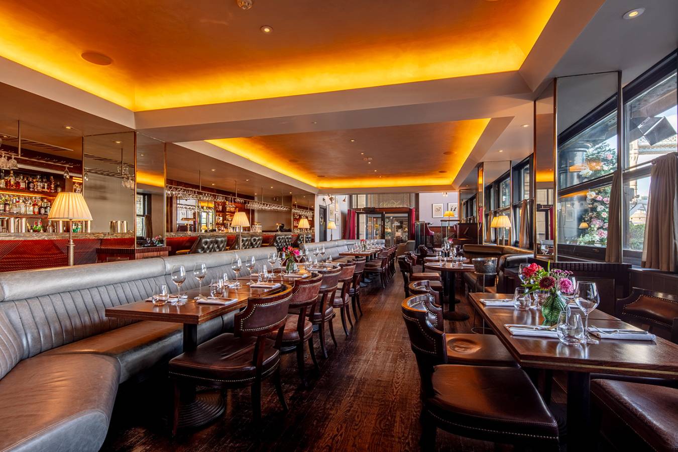 The lighting is warm and inviting