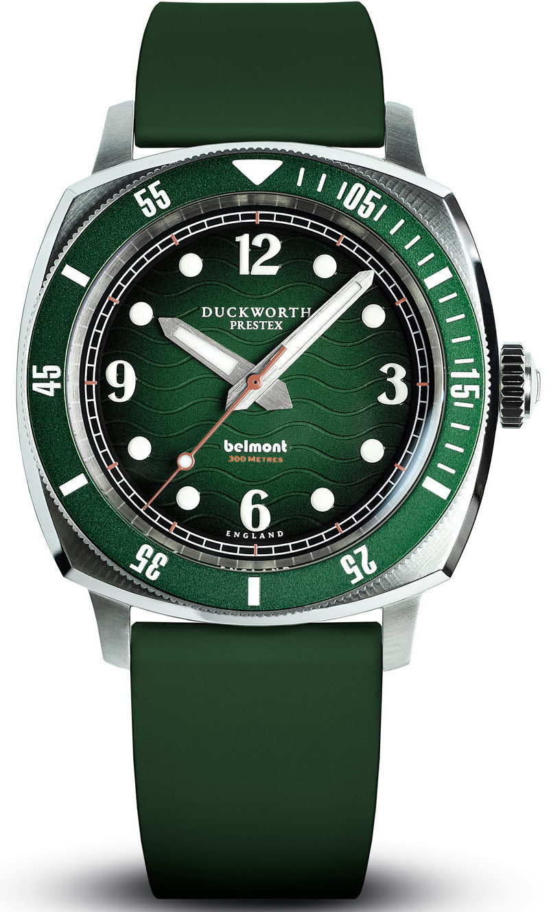 Duckworth Prestex Watch Belmont Dive Green Green Rubber - Green