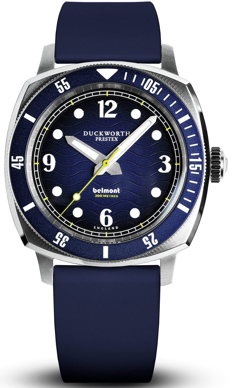 Duckworth Prestex Watch Belmont Dive Blue Blue Rubber