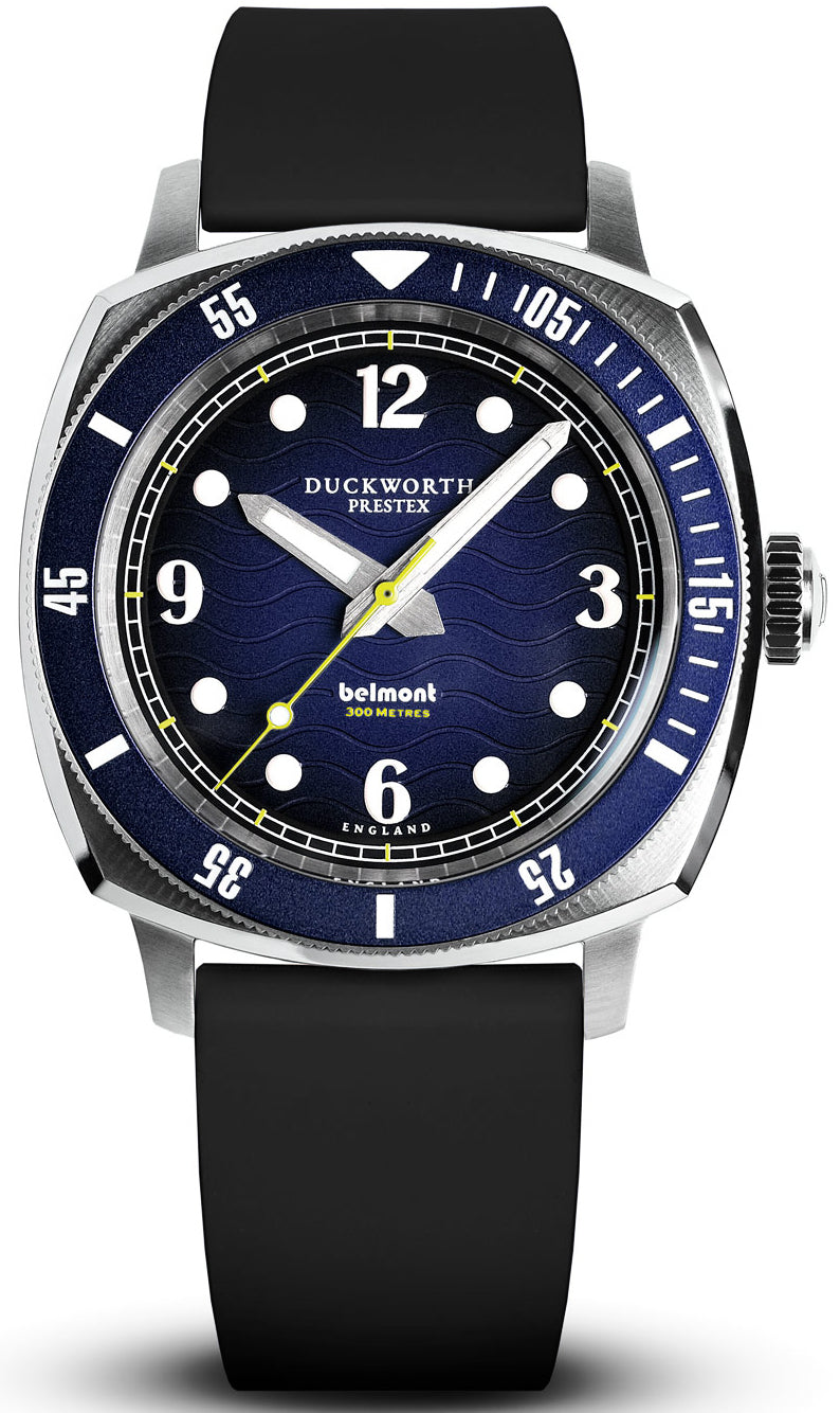 Duckworth Prestex Watch Belmont Dive Blue Black Rubber - Blue