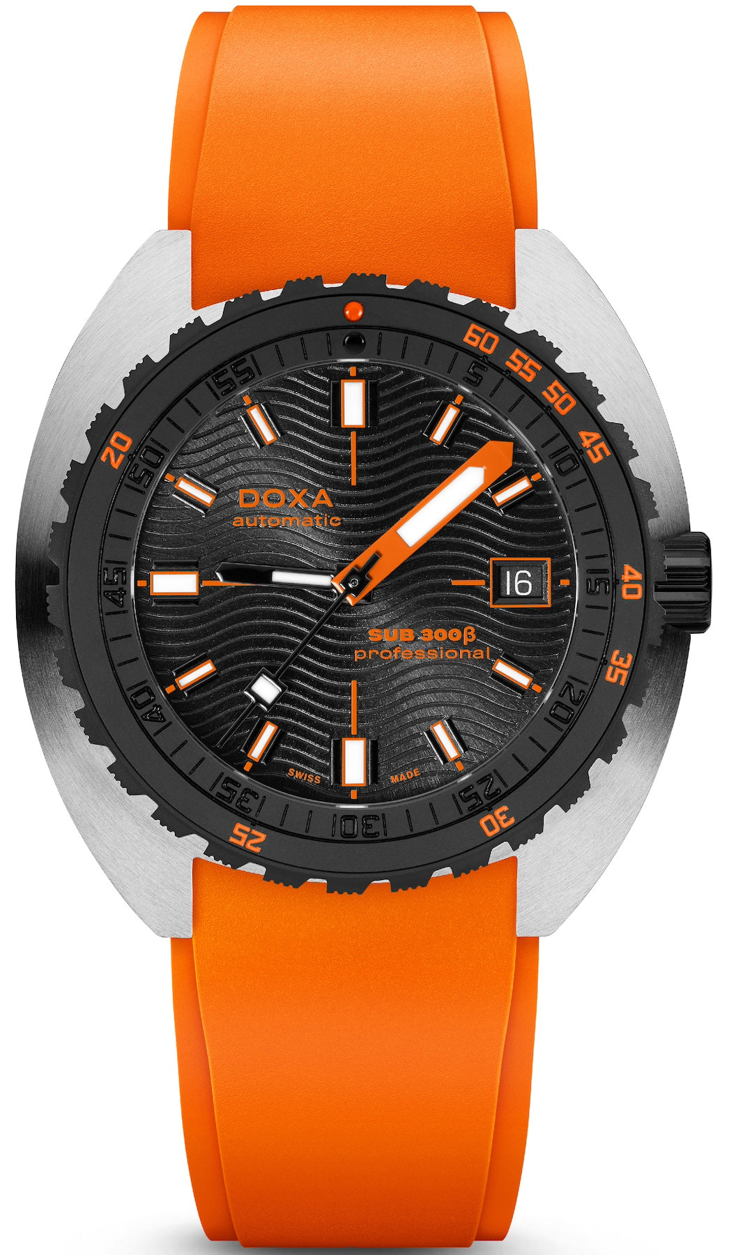 Doxa Watch SUB 300 Beta Ceramic Steel Professional Rubber Orange