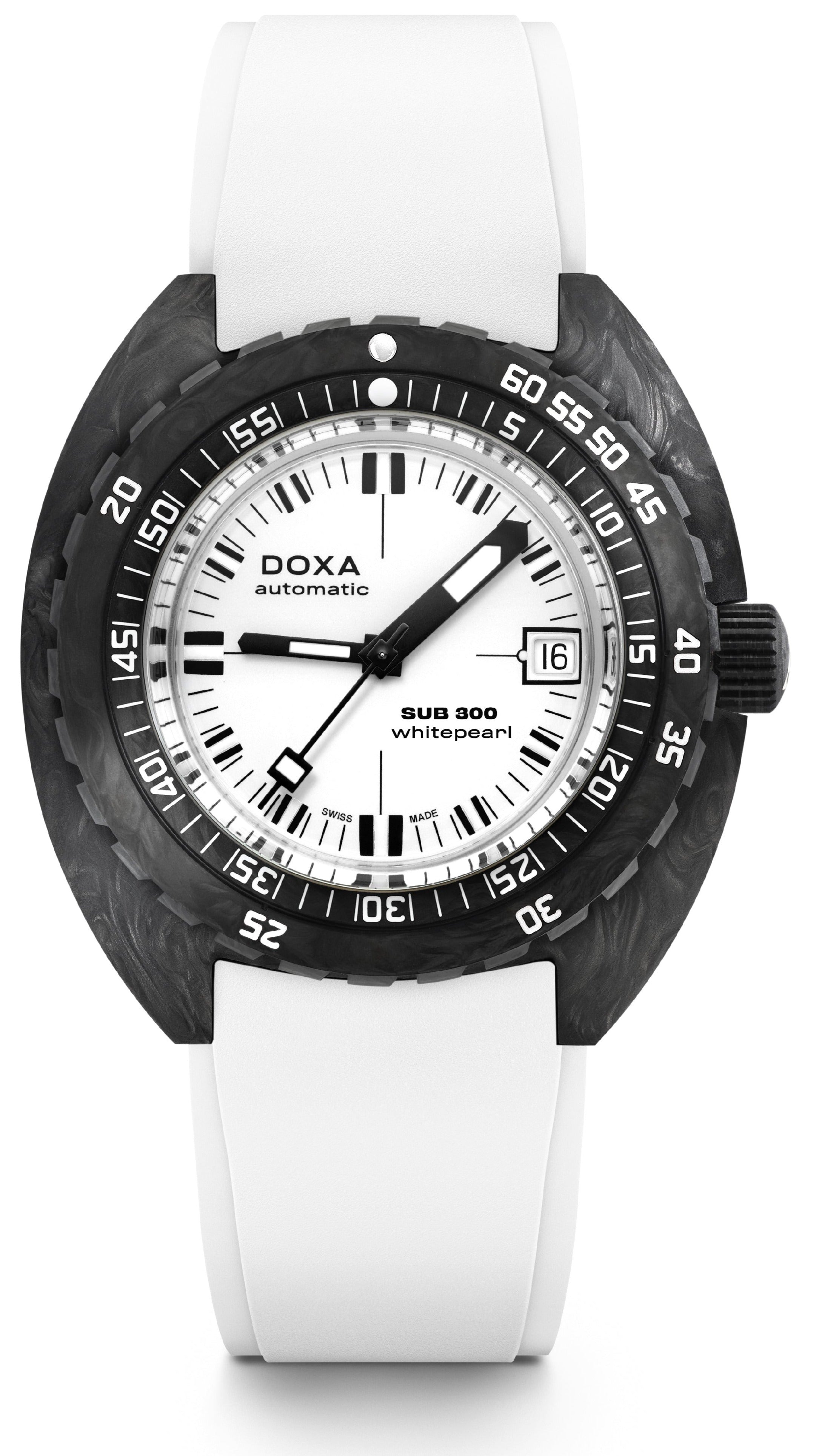 Doxa Watch SUB 300 Whitepearl Carbon - White