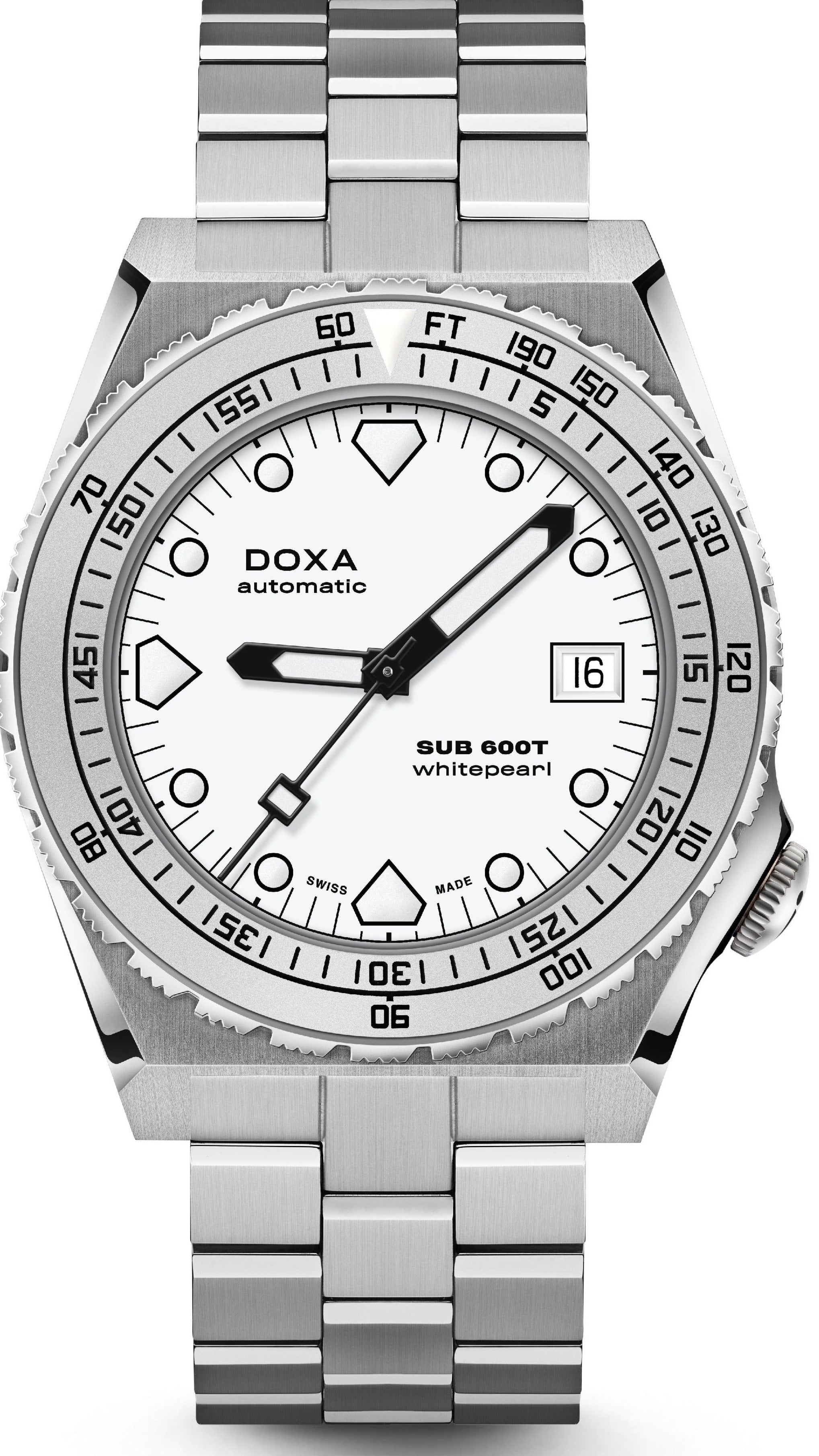 Doxa Watch SUB 600T Whitepearl Bracelet - White