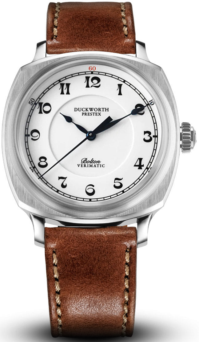 Duckworth Prestex Watch Bolton Verimatic White Brown Leather - White