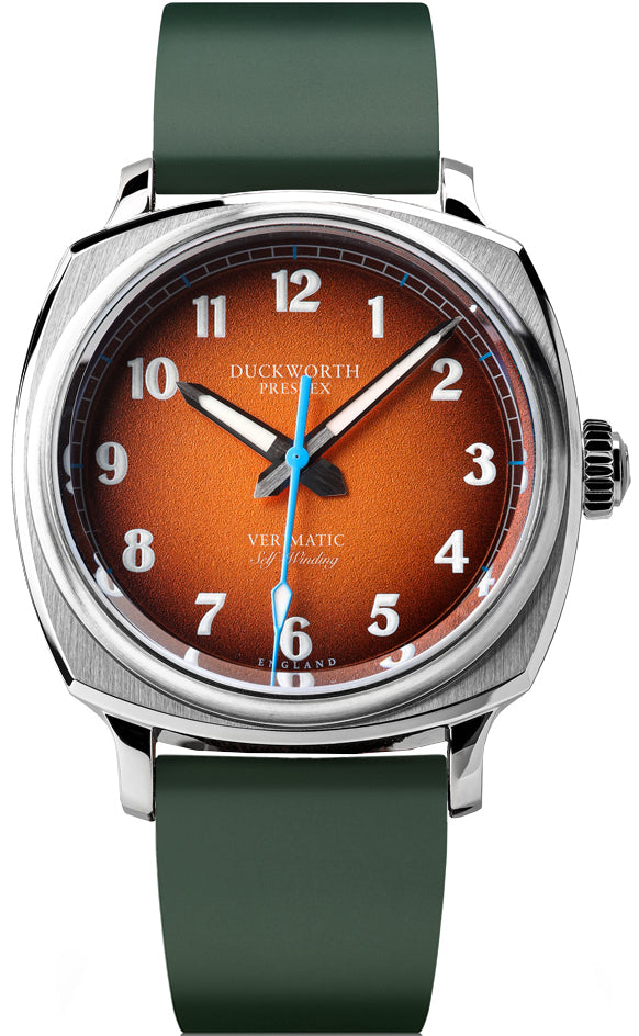 Duckworth Prestex Watch Verimatic Orange Fume Green Rubber - Orange