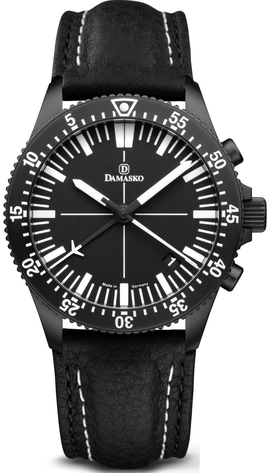 Damasko Watch DC82 Black Leather Pin - Black
