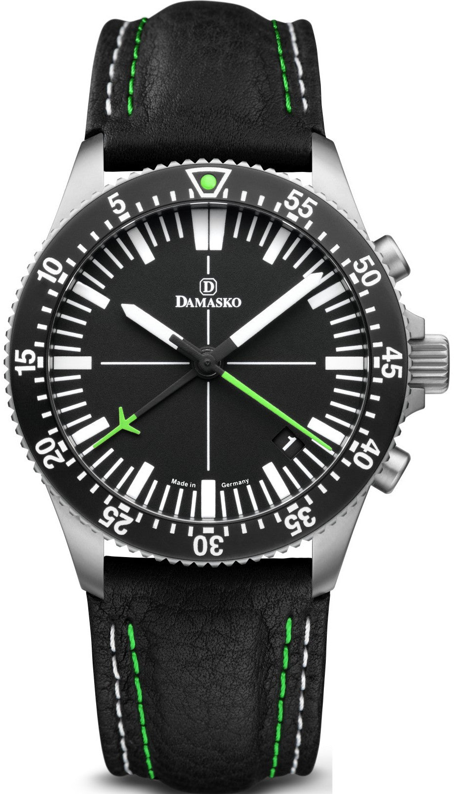 Damasko Watch DC82 Green Leather Pin - Black