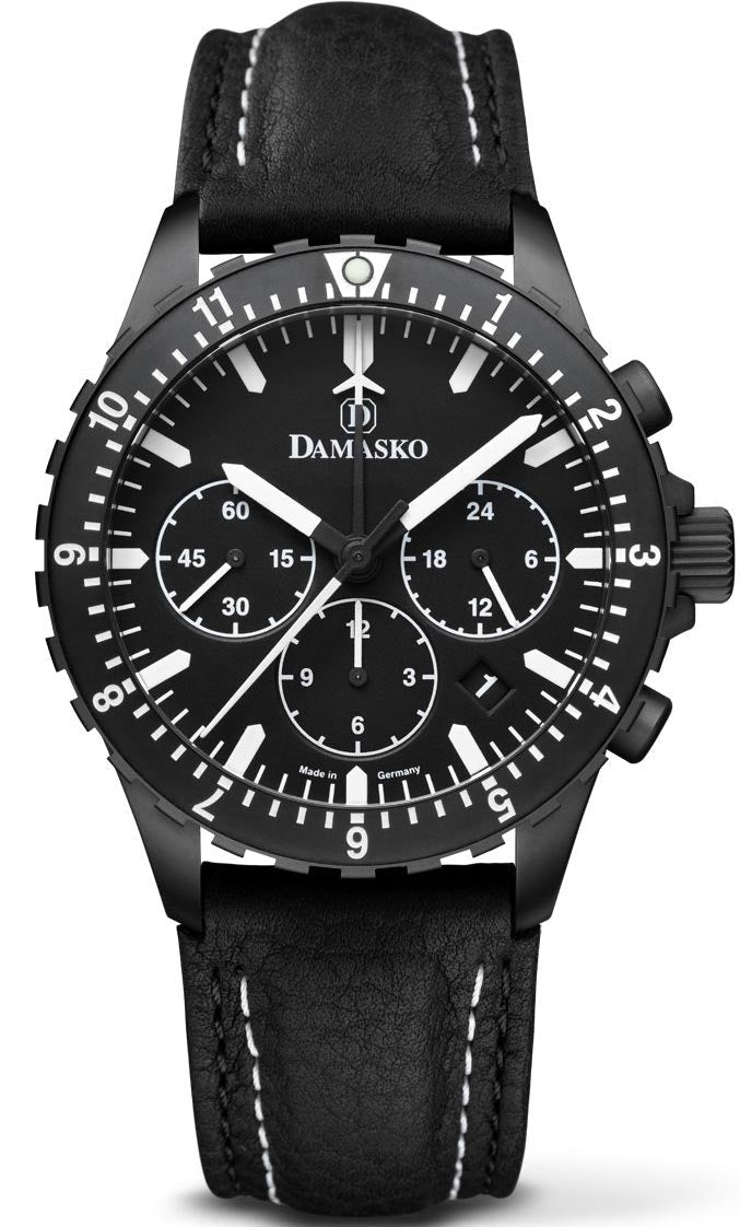 Damasko Watch DC86 Black Leather Pin - Black