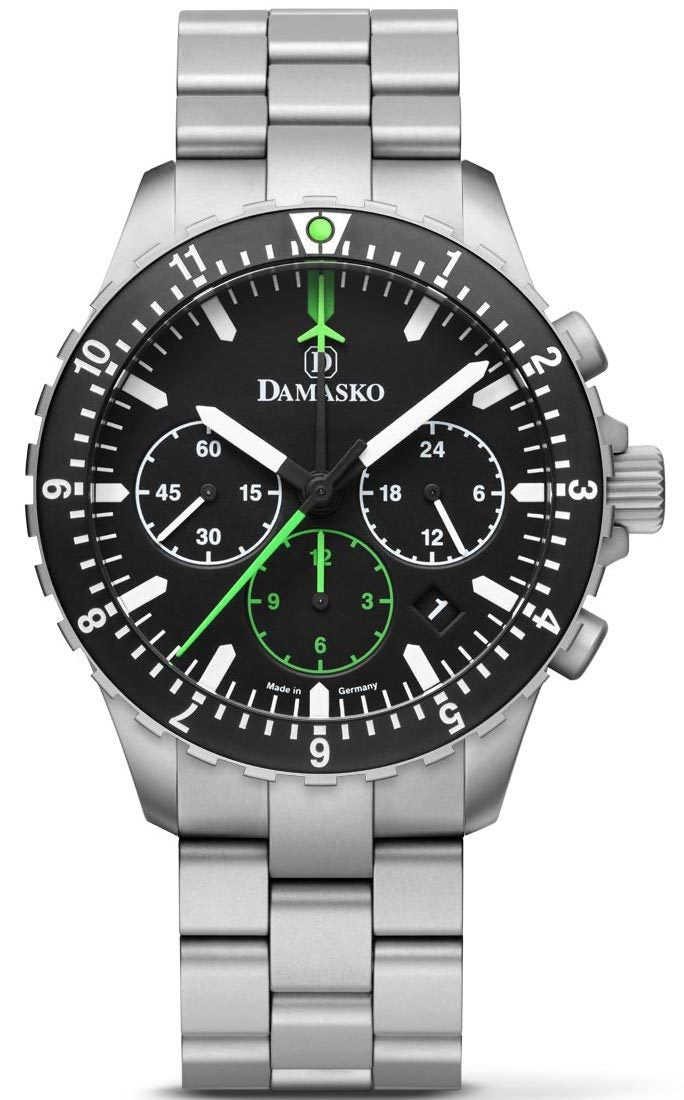 Damasko Watch DC86 Green Steel Bracelet - Black