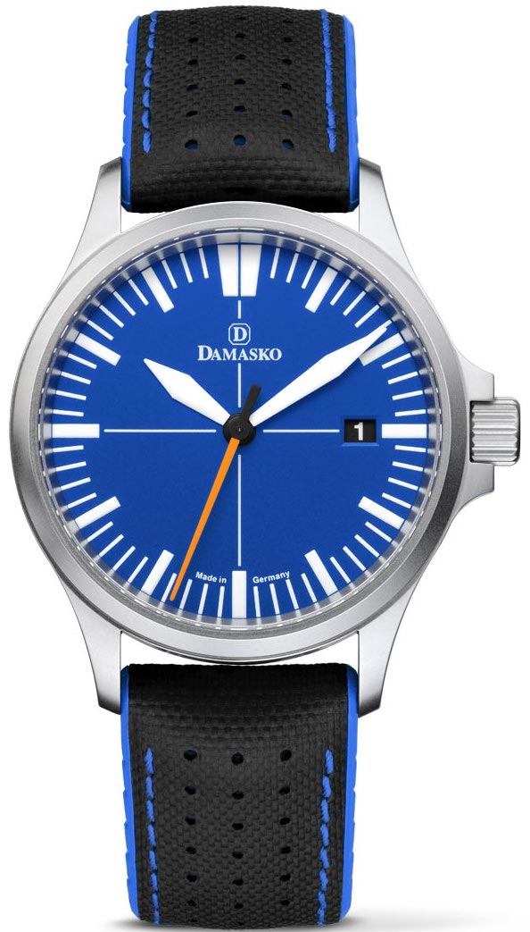 Damasko Watch DS30 Obo Rubber Pin Buckle - Blue