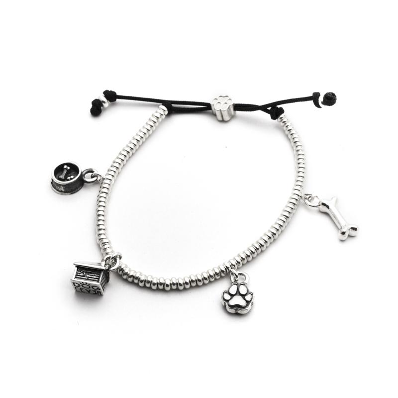 Dog Fever Sterling Silver Charm Bracelet