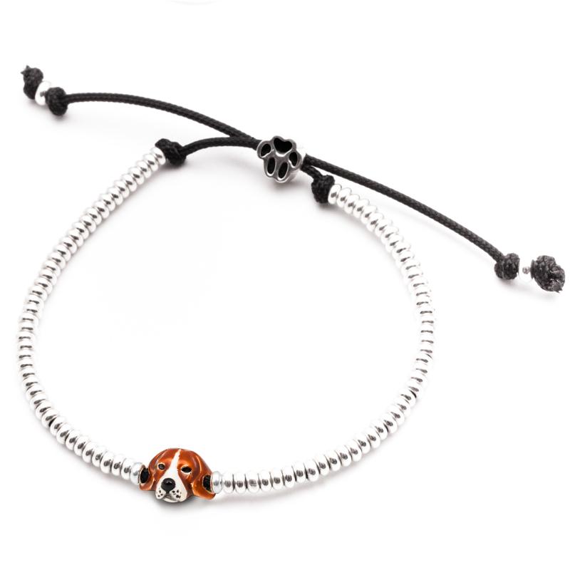 Dog Fever Sterling Silver Enamelled Beagle Muzzle Bracelet