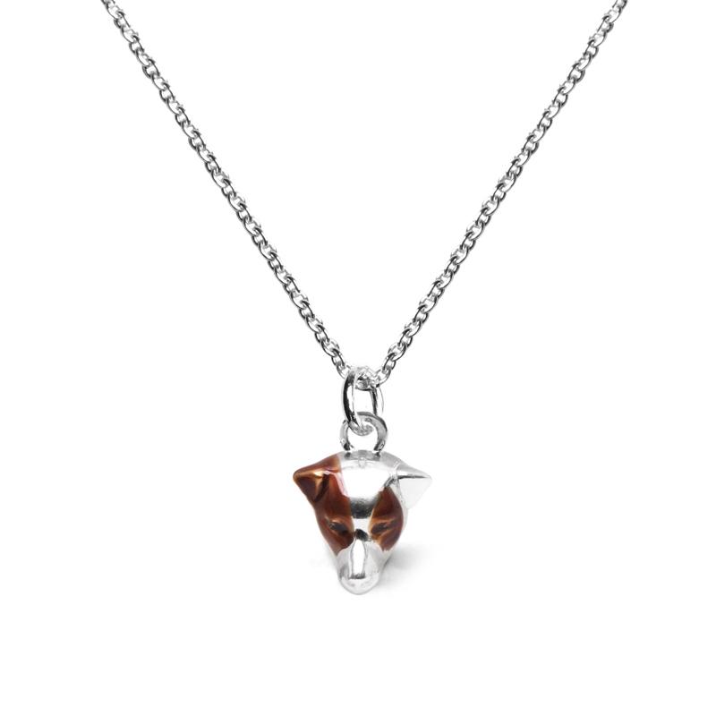 Dog Fever Sterling Silver Enamelled Jack Russell Terrier Muzzle Necklace