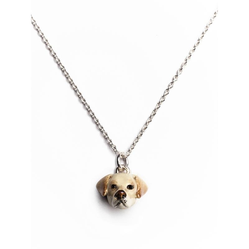 Dog Fever Sterling Silver Enamelled Labrador Retriever Muzzle Necklace