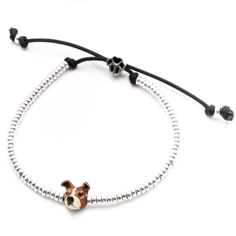 Dog Fever Sterling Silver Enamelled Pitbull Muzzle Bracelet