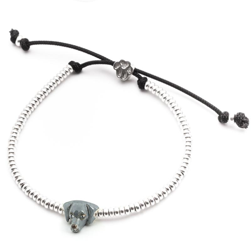 Dog Fever Sterling Silver Enamelled Weimaraner Muzzle Bracelet