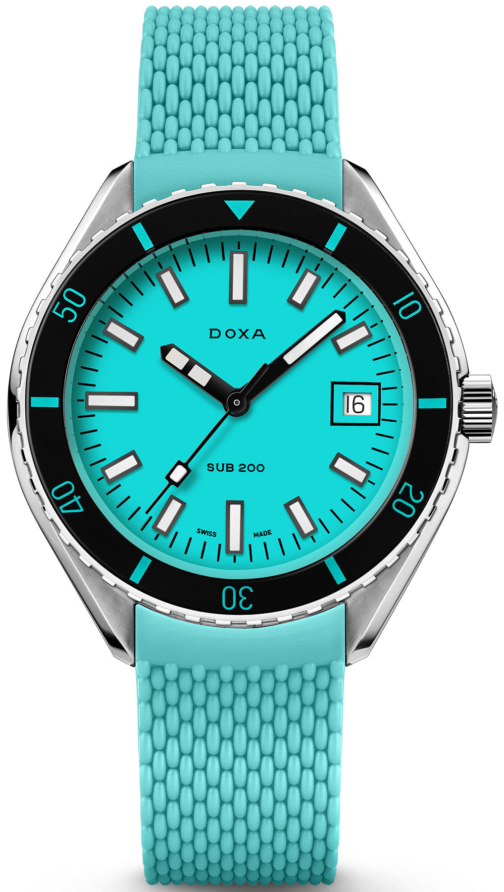 Doxa Watch Sub 200 Aquamarine Rubber - Blue