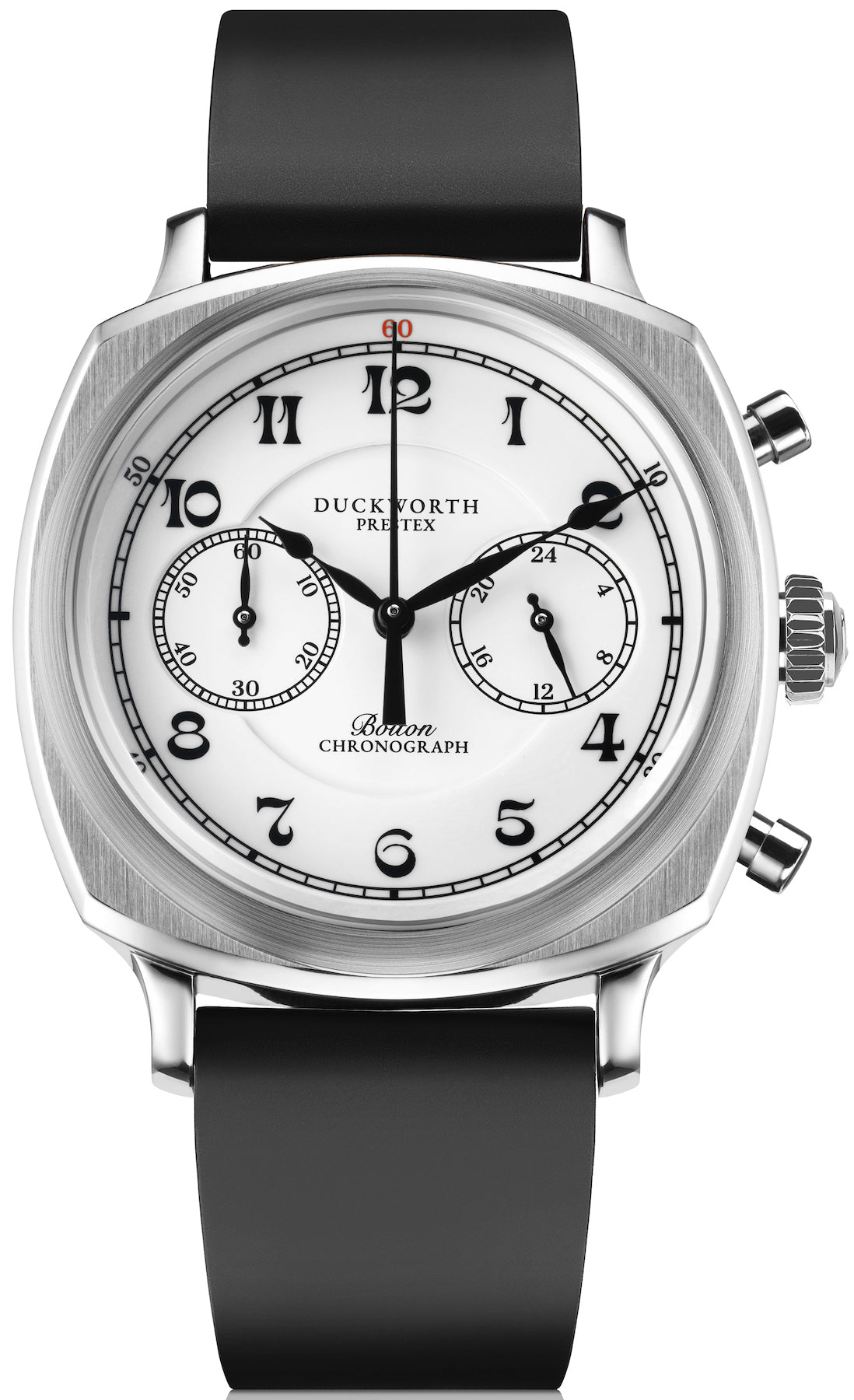 Duckworth Prestex Watch Bolton Chronograph White Black Rubber - White