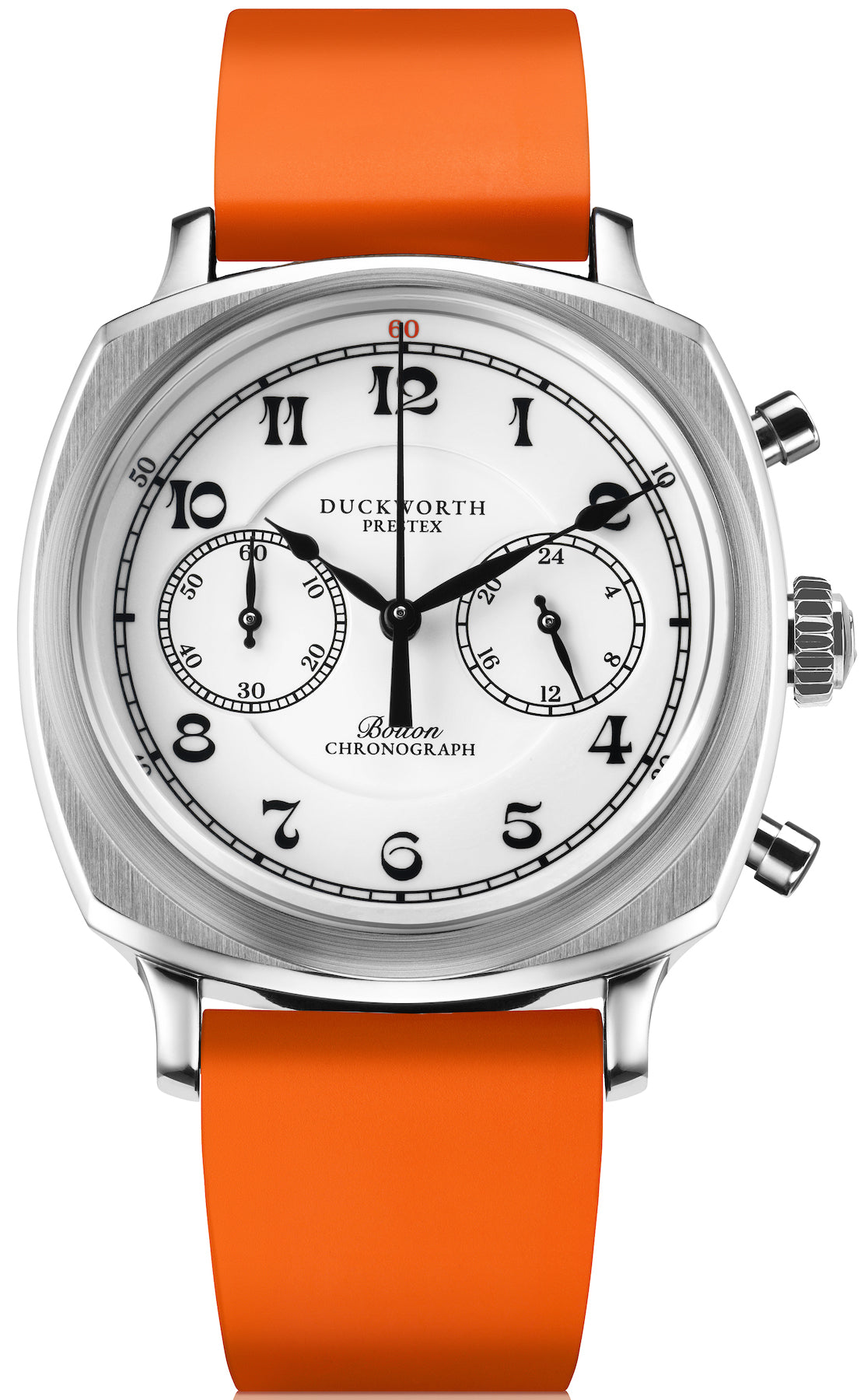 Duckworth Prestex Watch Bolton Chronograph White Orange Rubber - White