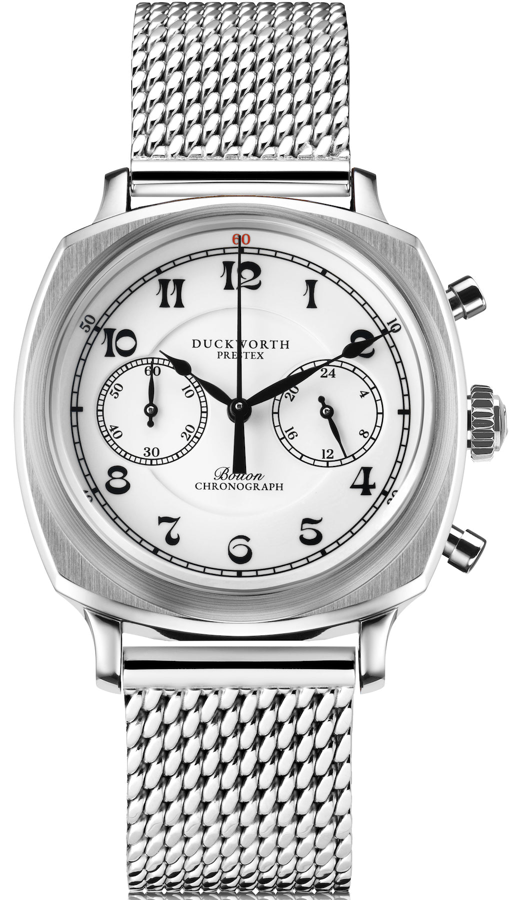 Duckworth Prestex Watch Bolton Chronograph White Mesh Bracelet - White