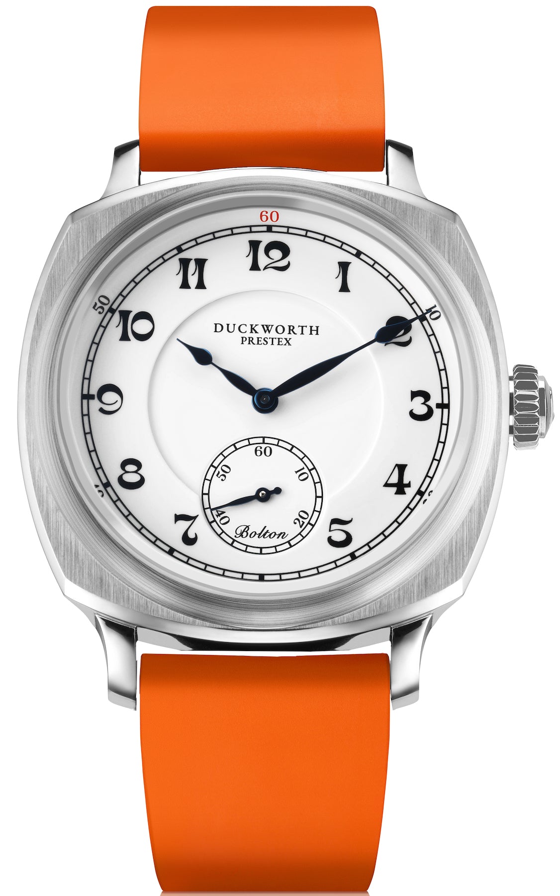 Duckworth Prestex Watch Bolton Small Seconds White Orange rubber - White