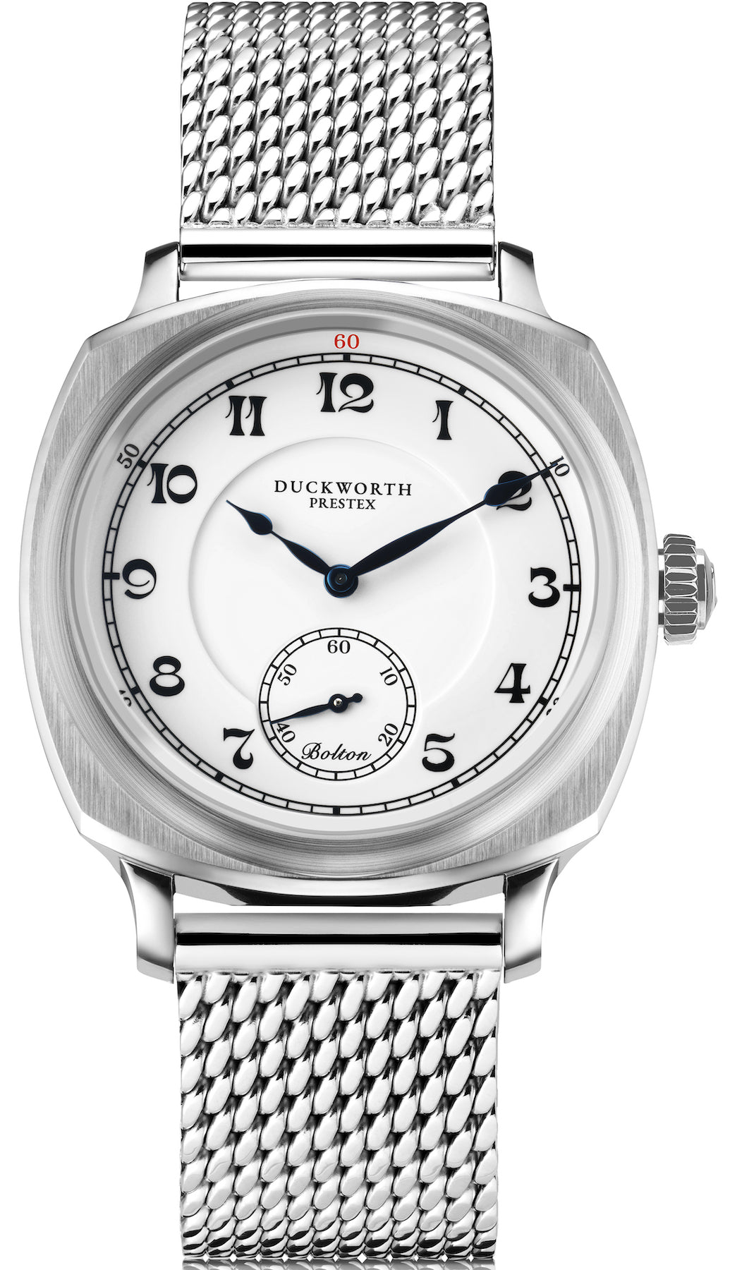 Duckworth Prestex Watch Bolton Small Seconds White Mesh Bracelet - White