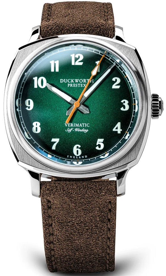Duckworth Prestex Watch Verimatic Green Fume Brown Suede