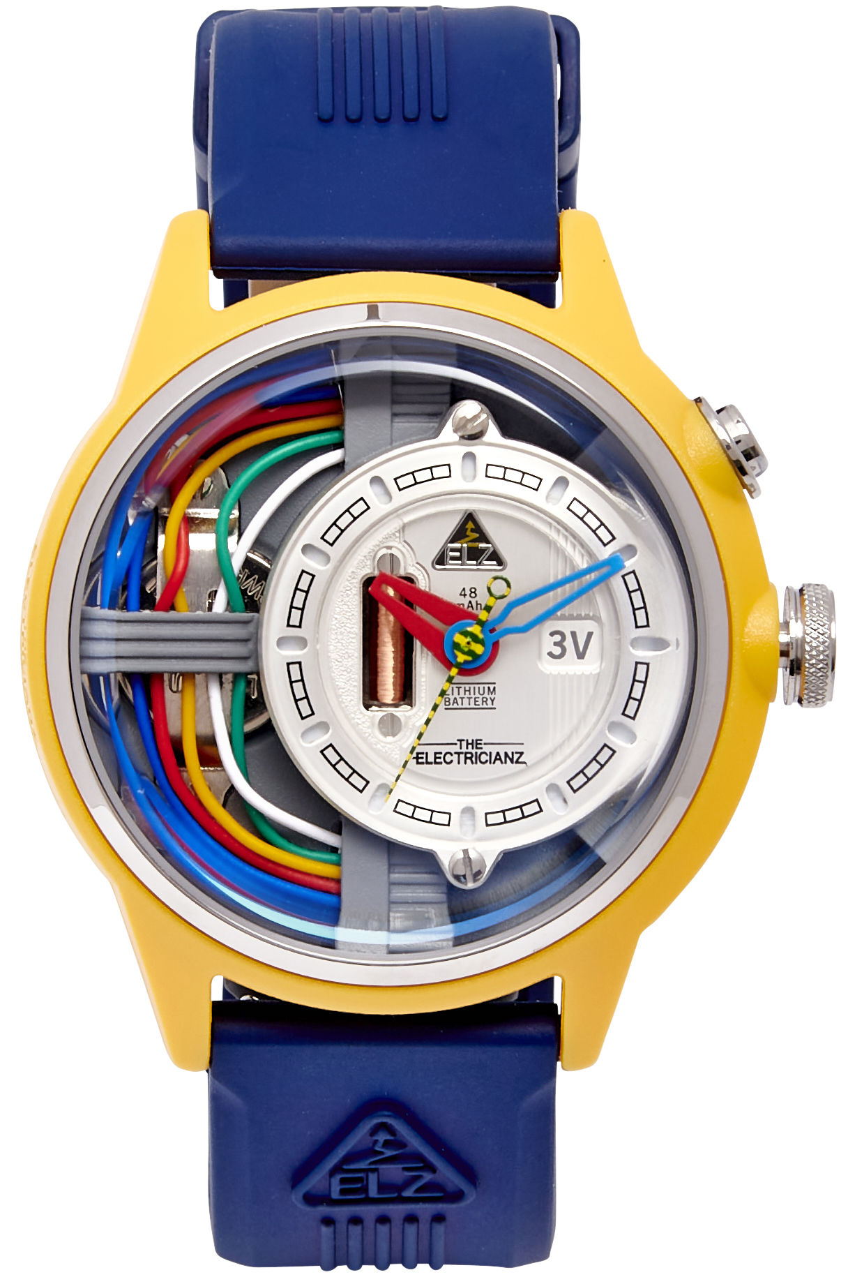 Electricianz Watch Nylon Cable Z 45mm Blue Rubber - Silver