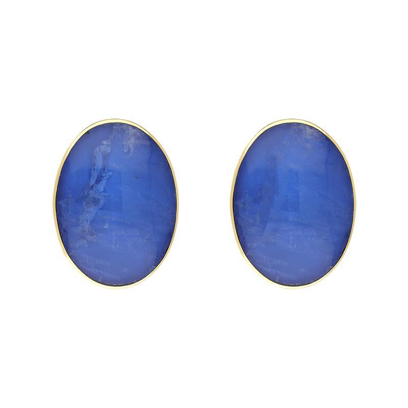 9ct Yellow Gold Moonstone Oval Stud Earrings