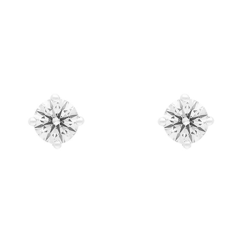 18ct White Gold 1.00ct Diamond Solitaire Brilliant Cut Stud Earrings - White Gold