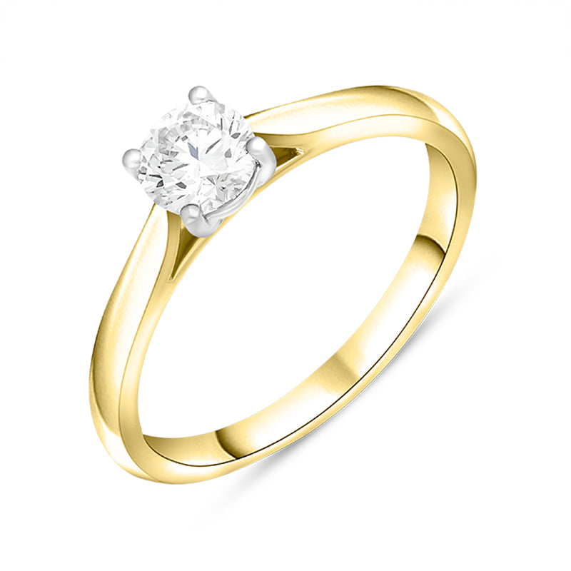 18ct Yellow Gold 0.71ct Diamond Brilliant Cut Solitaire Ring - Option1 Value Yellow Gold
