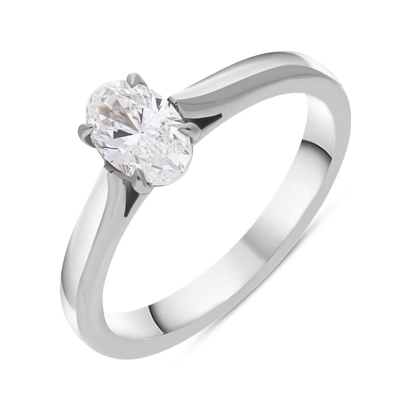 Platinum 0.60ct Diamond Oval Cut Solitaire Ring - N