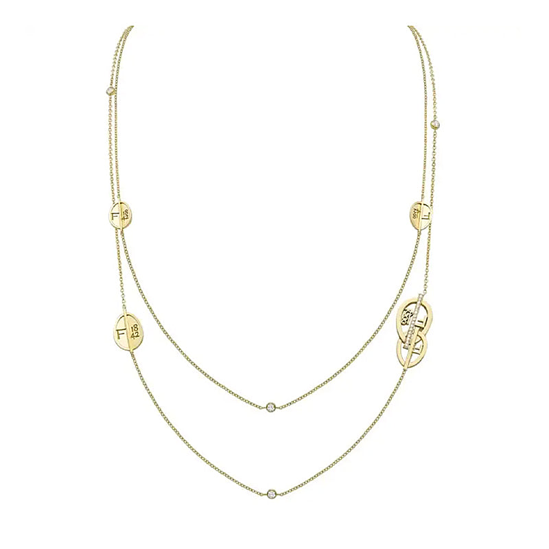 Faberge 1842 18ct Yellow Gold Diamond Egg Sautoir Necklace - Yellow Gold
