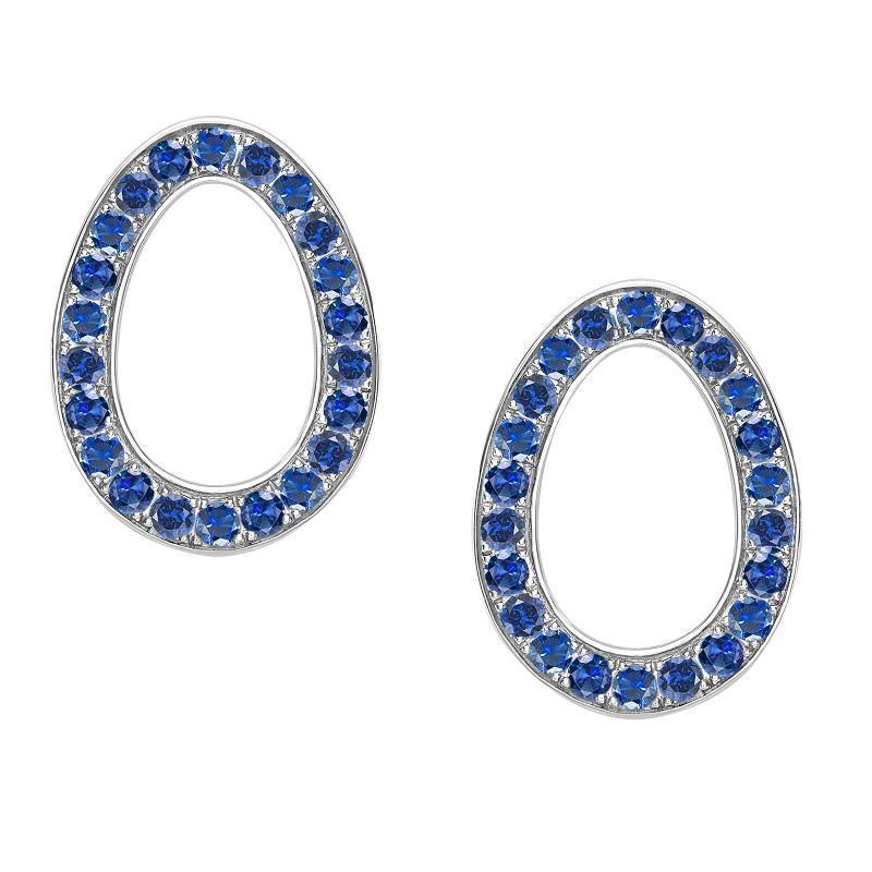 Faberge Colours of Love Sasha 18ct White Gold Sapphire Egg Earrings