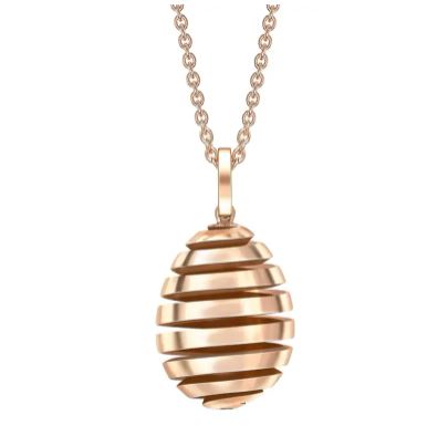 Faberge Essence Spiral 18ct Rose Gold Egg Pendant - Rose Gold