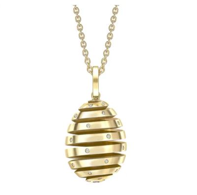 Faberge Essence Spiral 18ct Yellow Gold Diamond Pendant - Yellow Gold